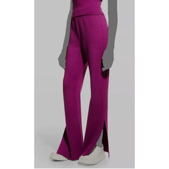 Monrow Purple Supersoft Sweater Knit Flare Pants NWT Sz. XS - Picture 1 of 7